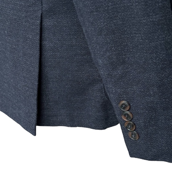 J. McLaughlin Lisbon H Navy solid soft cotton blend unstructured blazer| size 40 - Picture 5 of 16